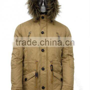 2014 OEM Service New Collection 100% Cotton Parka Jacket For Men