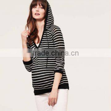 Maternity Stripe Knit Hoodie