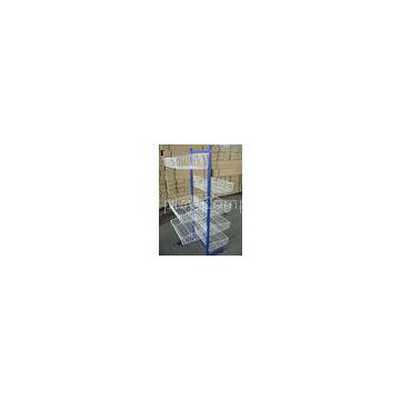 5 Tier Wire Slipper Shop Display Stands With Double Side Basket