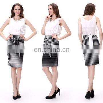 Short skirt Black and white striped skirt Mature women short skirt