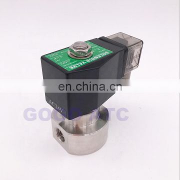 0.5-100bar SS304 1/4 3/8 inch 2 way water high pressure solenoid valve 220V AC Orifice 6mm normally close stainless steel valve