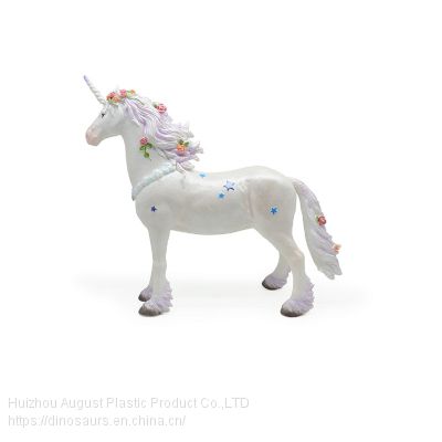 Realistic Unicorn Action Figure Western Mythology Creature 3D Unicorn Figure White Horse with Spiral Horn Horse Model Toys