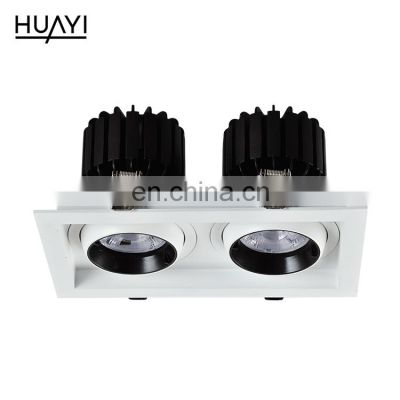 HUAYI New Design Modern Aluminum 220v Cob 2*12 20 30 W Indoor Home Ceiling Recessed Mounted Led Spot Light