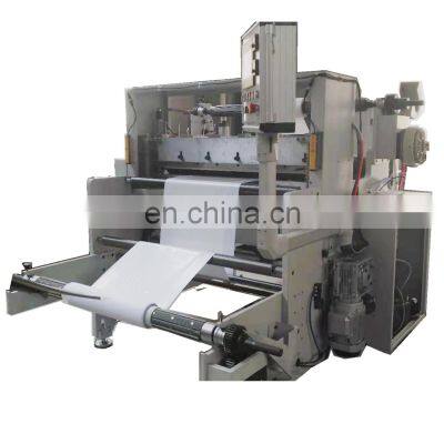 Roll to sheet cutting machine with kiss cutting