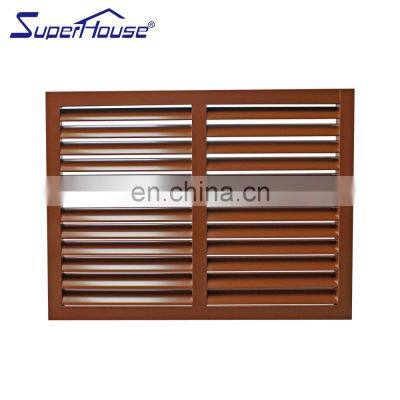 Superhouse New design air flow brown aluminium louvre windows shutters