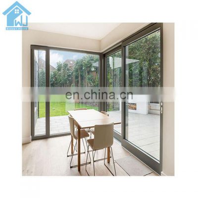 Aluminium double pane tempered glass balcony sliding door for house and apartment