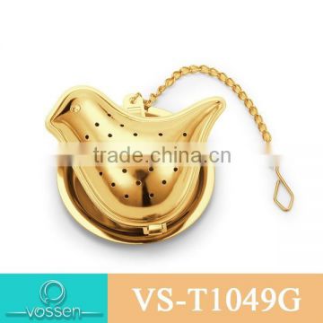 Gold plating big bird shaped tea infuser