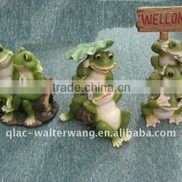 Polyresin frogs,3asst.