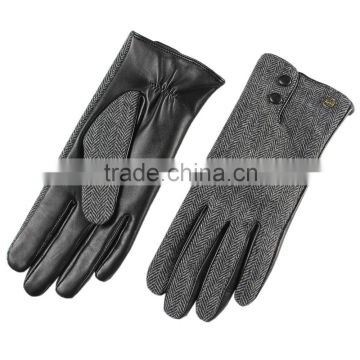 2016 New design ODM cheap budget wool Combined Mens and ladies Winter Leather Gloves