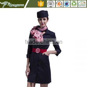 2016 Latest Wholesale OL Slim One-piece Air Hostess Uniforms