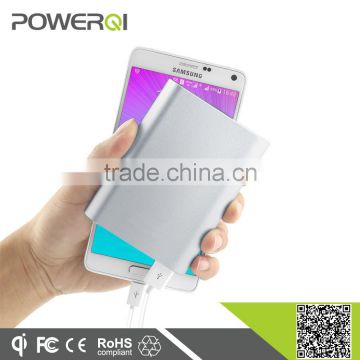 Aluminum high capacity 10000mah QC2.0 power bank fast charger for Samsung phone