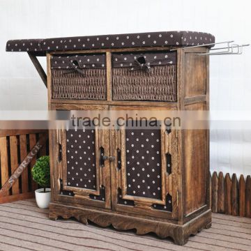 Home accessories wooden ironing board cabinet antique style