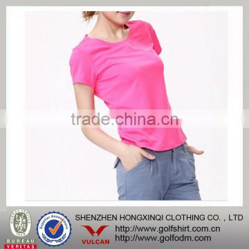 slim fit t-shirt for ladies use dry fit polyester material