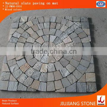 Mixed colors Interlocking natural slate culture stone for floor decotation