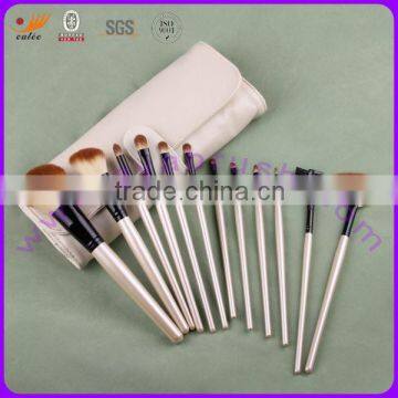 12pc Top Fashion Beauty Cosmetic Brush Set with colorful pouchs