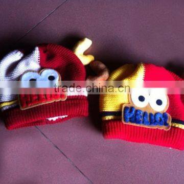 Red color graceful kids wool felt hat with eco-friendly material, new products of HuongDang Handicraft