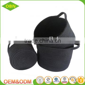 Cotton rope material woven black storage baskets