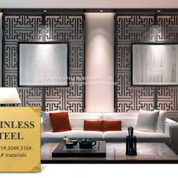Hotel metal decoration wall design stainless steel decoration