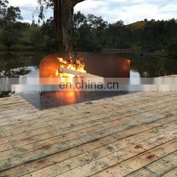 Smokeless 30 inch corten steel metal square fire pit & fireplace