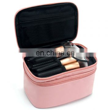 2 Layer Travel Accessories Cosmetics Makeup Case Organizer Bag with Brush Holder Multifunctional Relavel Cosmetic Bag Makeup Bag