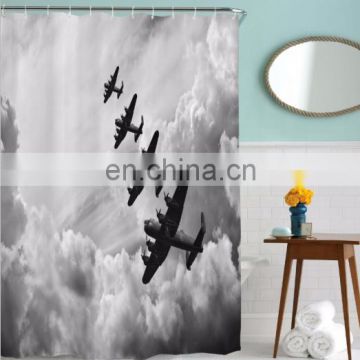 New design digital printing 100% polyester shower curtains printing