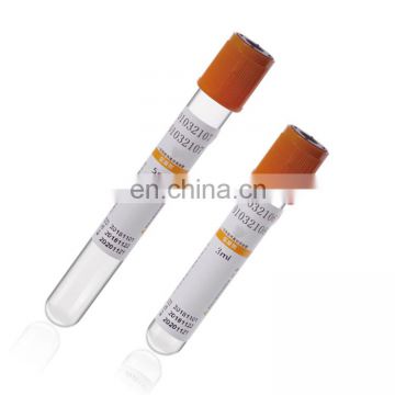 Factory Sale OrangePlastic Clot Vacuum Blood Test Tube