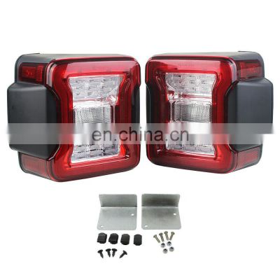 For Jeep Wrangler JK 07-17 LED Taillights Clear Rear Brake Turn Signals