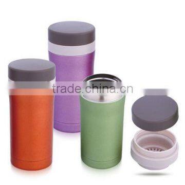 250ml Stainless steel insulated vacuum thermos bottle with tea filter