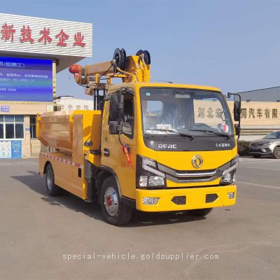 Dongfeng 6-wheel pipeline dredging vehicle with hydraulic grab type mechanical arm
