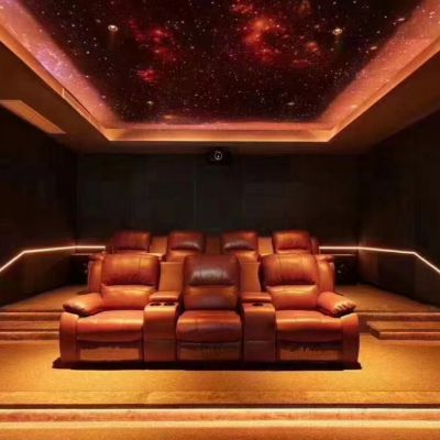 High-end movie and television hall electric multi-functional luxury leather sofa villa home theater sofa audio-visual room sofa