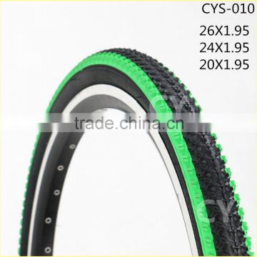 Green Color Shoulder Durable Use Mountain Bike Tyre 26X1.95