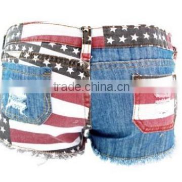 New USA Flag Jean Shorts