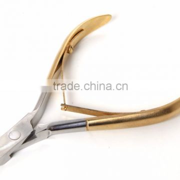 Gold Handle Stainless Steel Cuticle Nipper Cutter Nail Art Clippers/ Beauty instruments manicure and pedicure