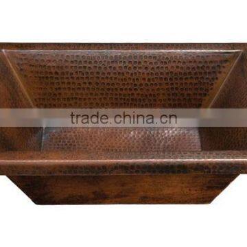 Rectangular Copper Sink with Antique Finish