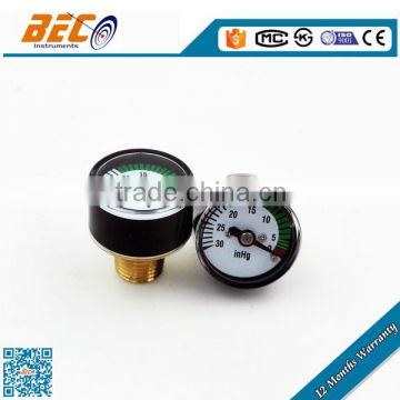 (YZ-25D) 25mm one inch super small size black steel case center back type high accuracy vacuum pressure range mini manometer