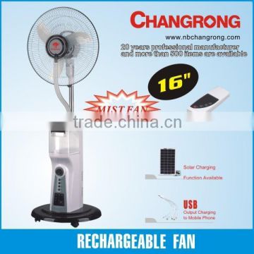 Whosesale hot selling 16 inch rechargeable misting fan stand fan