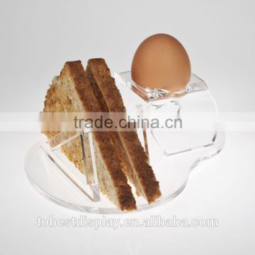 innovative design desktop clear acrylic toast holder,toast rack,bread rack with egg hole