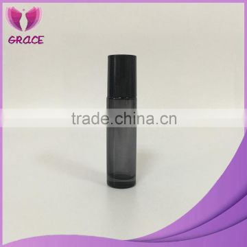 Black10ml Elegant Frosted Glass Roll On Bottles with Perfect Stainless Steel Roller Ball