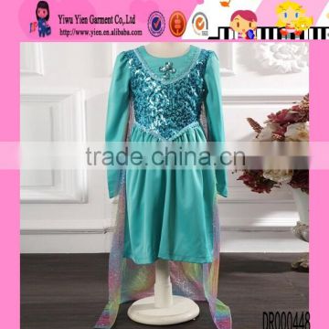 Hot Sale Long Sleeve Lace Dress Factor Direct Sequined Long Elsa Dress Cosplay Costume In Frozen