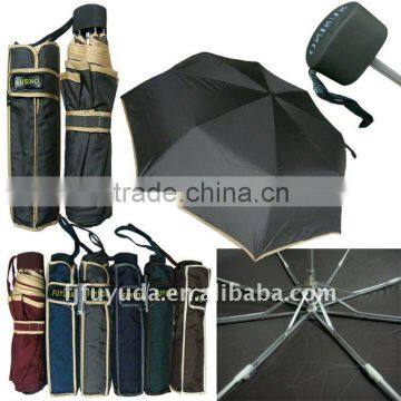 grey mini super light windproof 3 folding compact umbrella