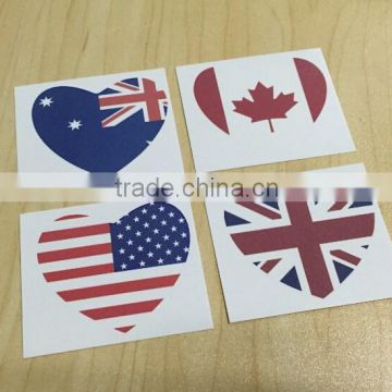 temporary heart-shaped flags tattoo sticker