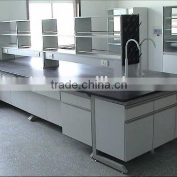 Heavy Duty Metal & Plywood Geography Laboratory Work Tables With Sheet Metall Reagent Rack