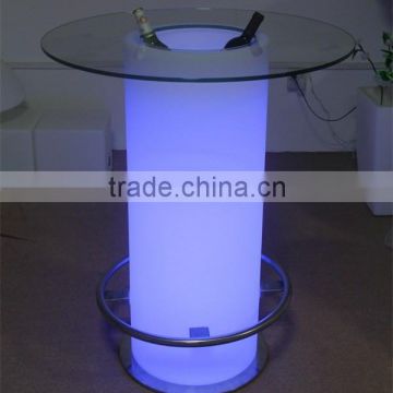 Color Change Led Cylinder Light Stools/light Up Bar Table/led Cylinder Light Bar Table with ice cooler