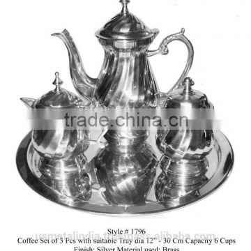 Coffee set of 3 pcs with suitable tray