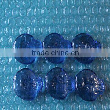 fish shape glass stones,blue glass stones