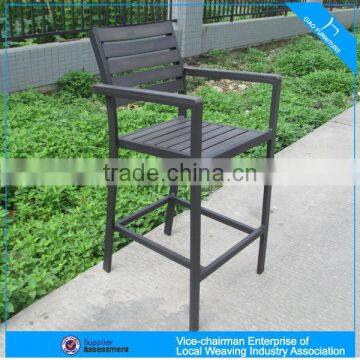 Outdoor Garden Furniture Plastic Wood Arm Bar Height Chair