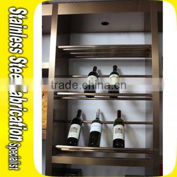 Custom Made Club Hotel KTV Bar Stainless Steel Red Wine Cabinet Rack