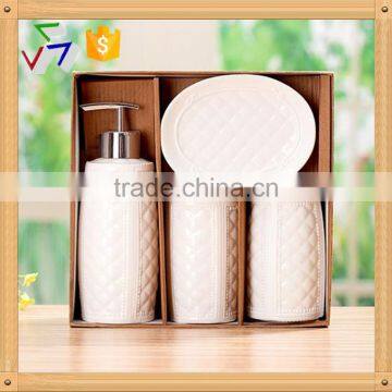 HOT embossment ceramic bathroom accessory set