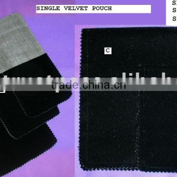 Single velvet flap pouch