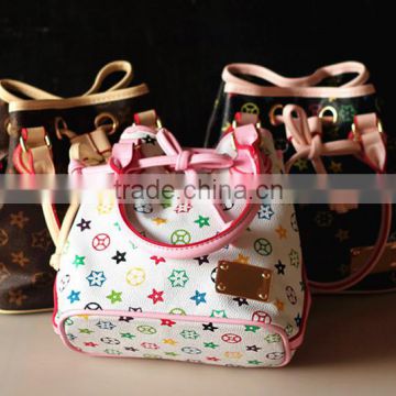 Leather baby girls carry bag tote drawstring handbag kids M7030104